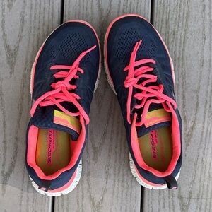 Skechers Dark Blue and Bright Pink Sneakers